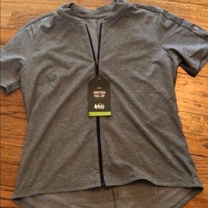 REI zipper jersey gray size L new with tags